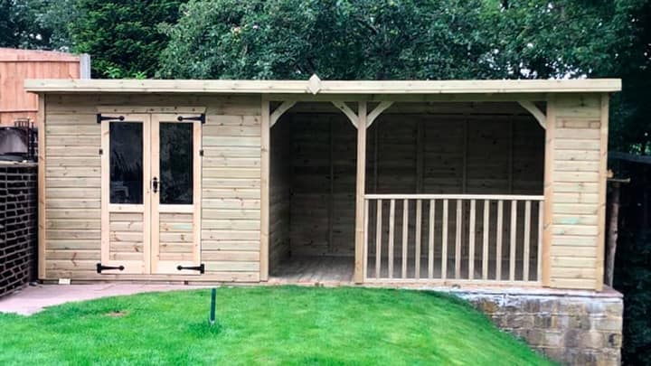 Classic Pent Summer House with Covered Seating Area
